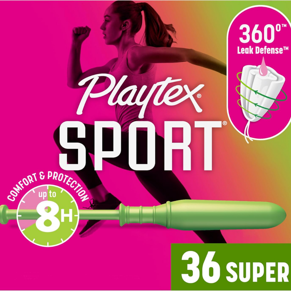 Playtext sport tampons with 360 leak defense for 8hr comfort & protection (36 count)