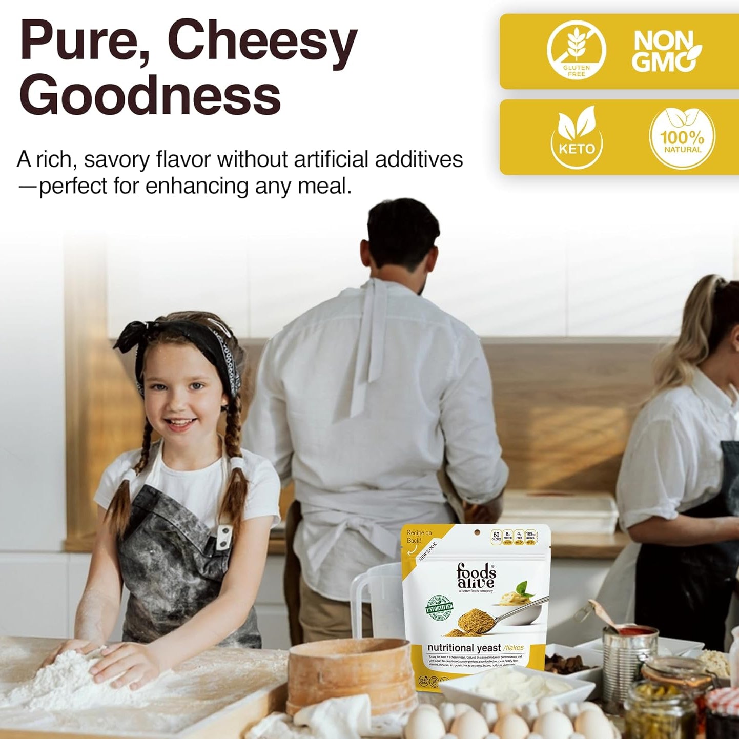 Gluten free nutritional yeast - non GMO and 100% natural perfect for enhancing any meals