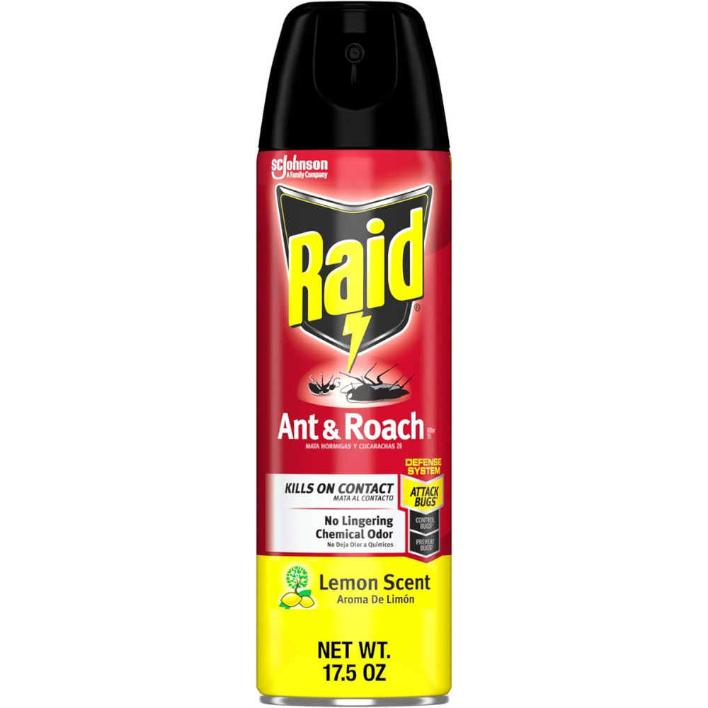 Raid ant & roach lemon scent killer - defense system.