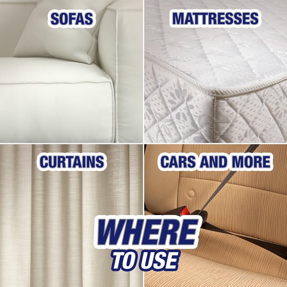 Resolve upholstery & multi-fabric spot and stain remover spray can be used to remove stains on sofas, mattresses, curtains and more.