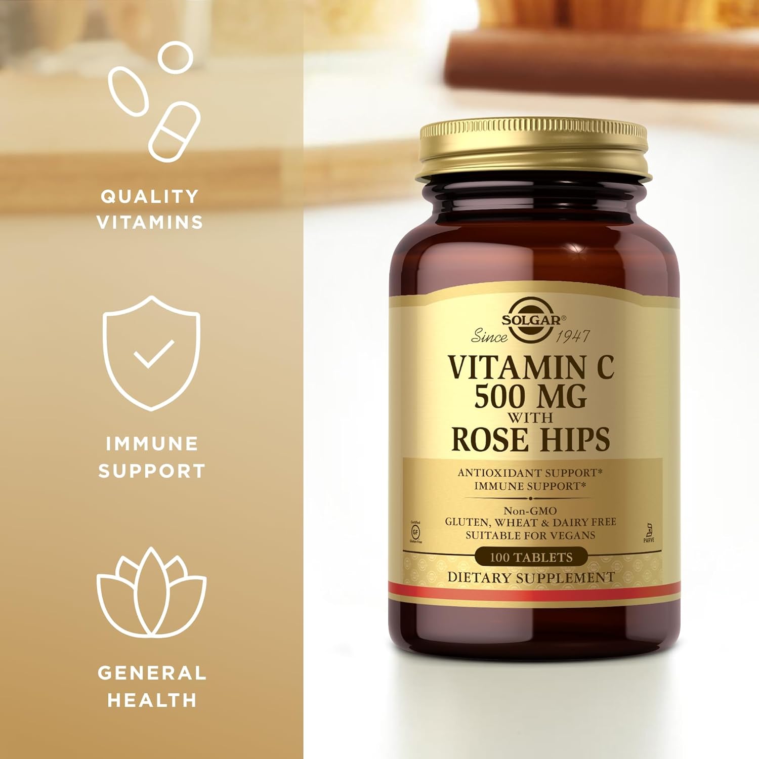 Solgar Vitamin C 500 mg with Rose Hips | 100 Tablets