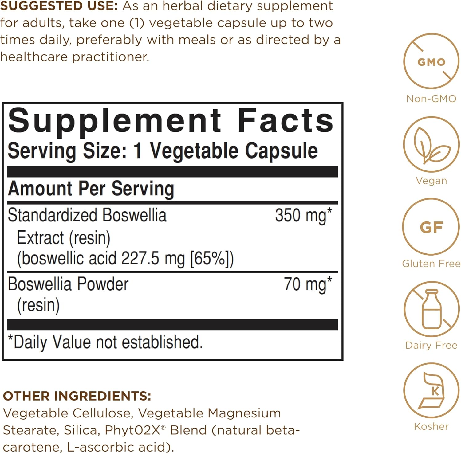 Solgar Boswellia Resin Extract | 60 Vegetable Capsules