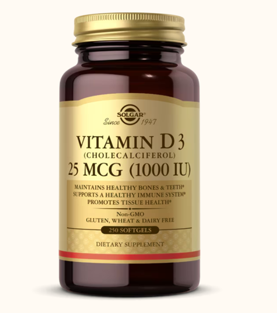 Solgar Vitamin D3 25MCG 1000 IU | 250 Softgels