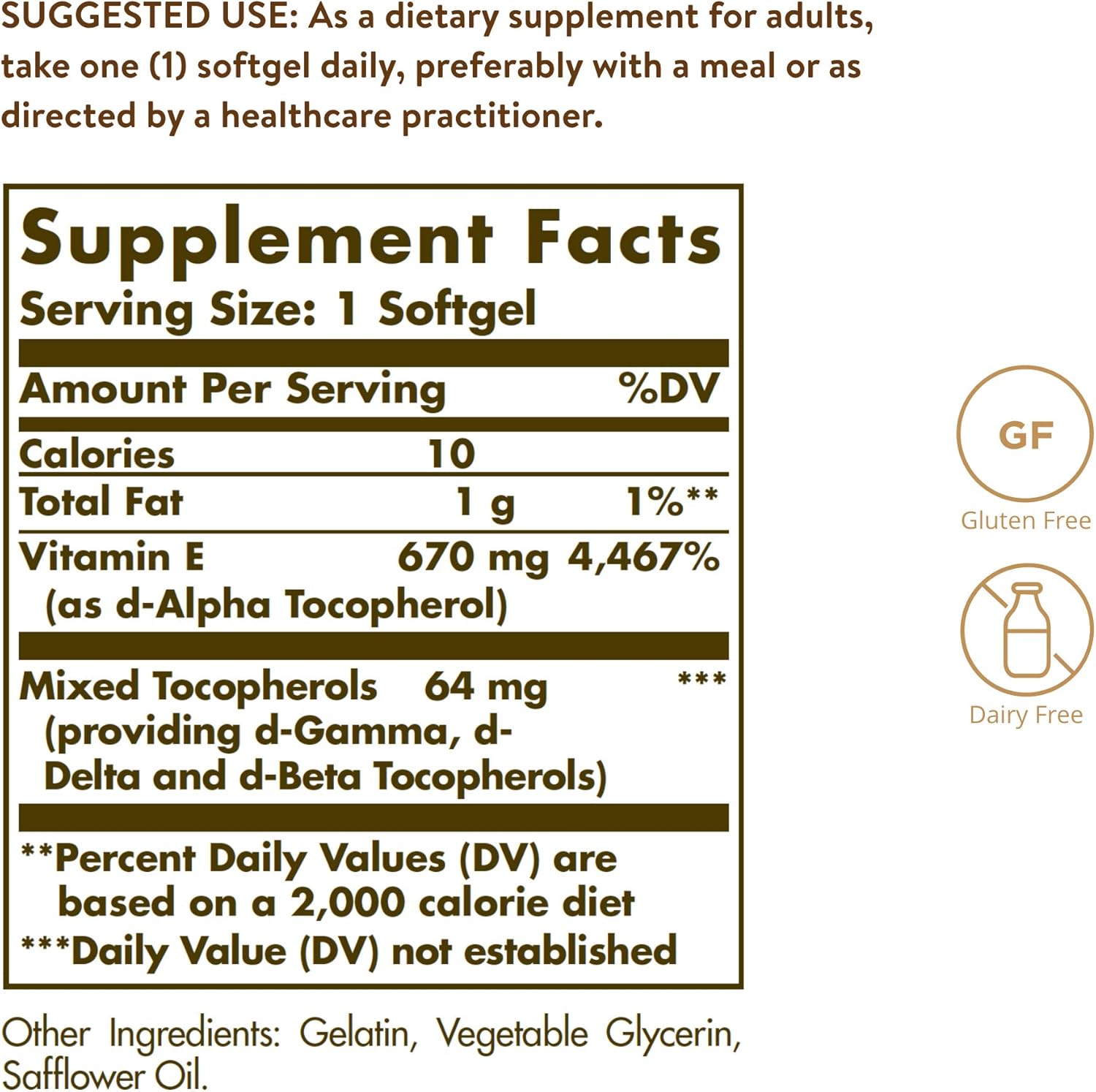 Solgar Natural Source Vitamin E 671mg | 100 Softgels