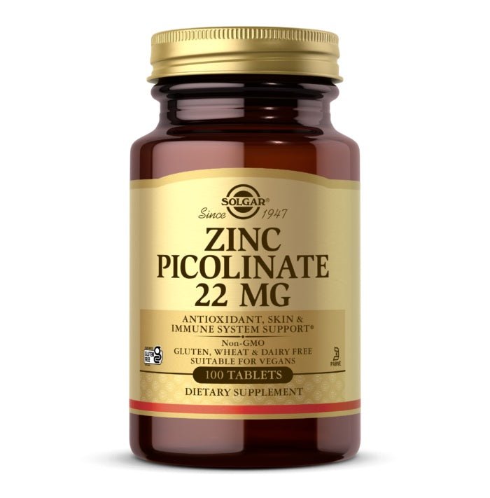 Solgar Zinc Picolinate 22 MG | 100 Tablets