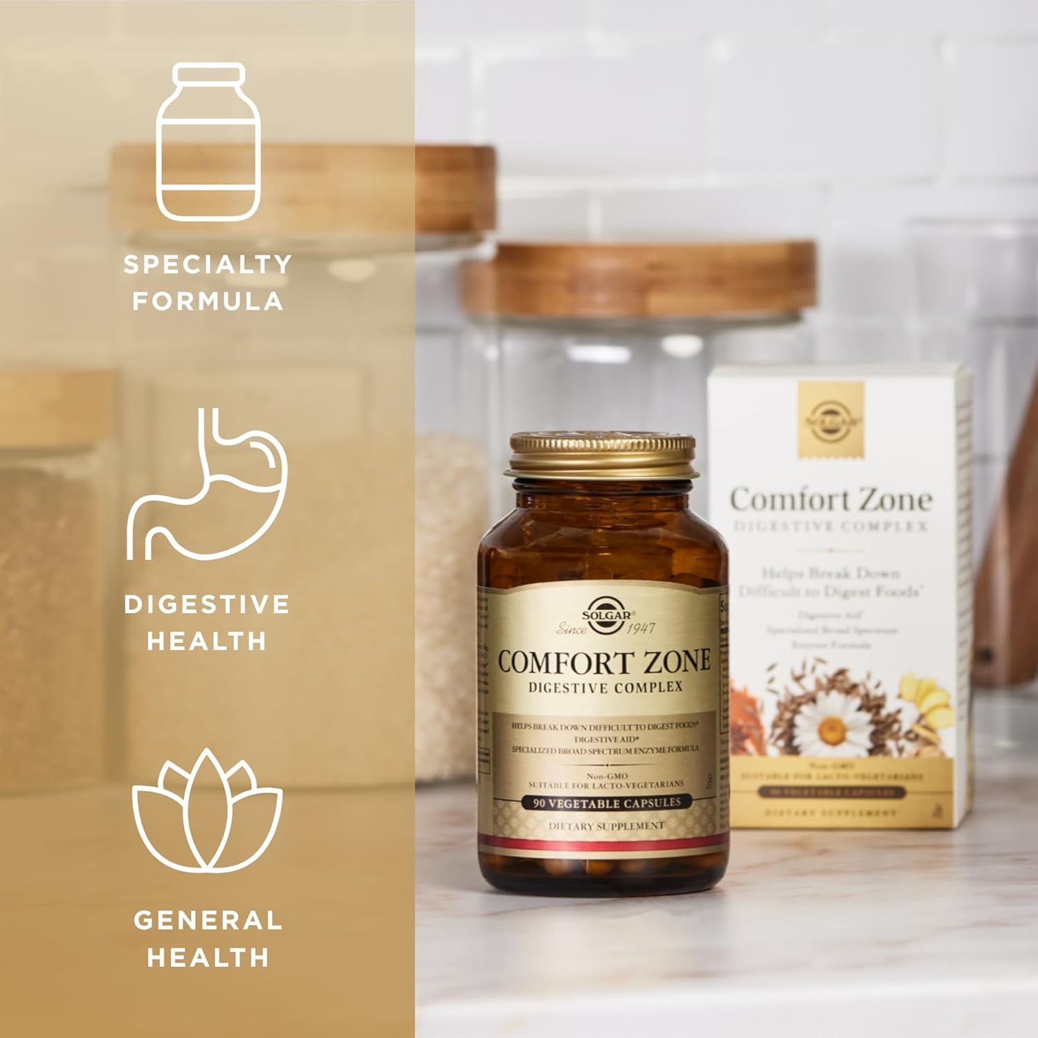 Solgar Comfort Zone Digestive Complex | 90 Vegetable Capsules