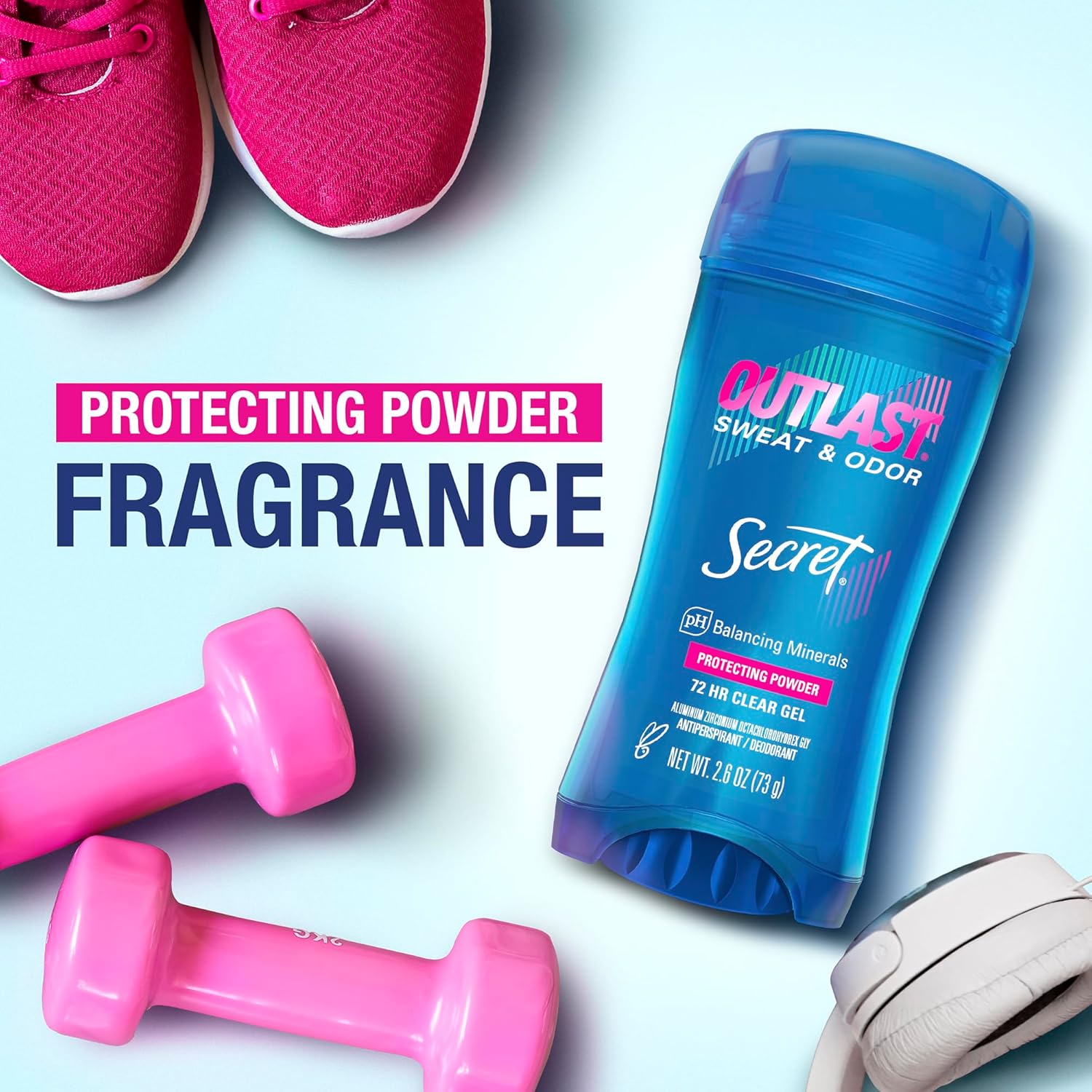 Secret Outlast sweat and odor protection bottle with protecting powder fragrance