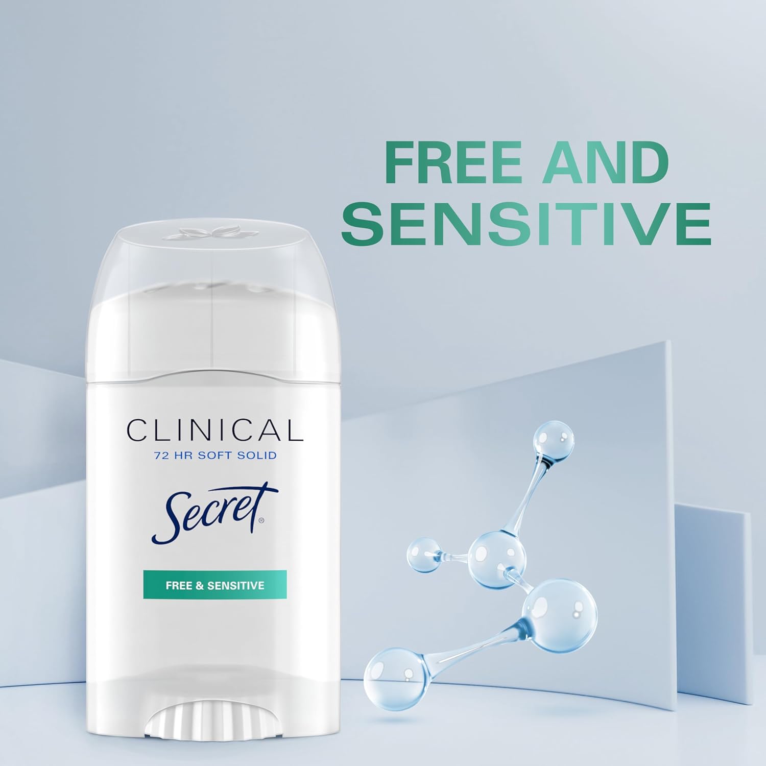 Secret Clinical Free and Sensitive deodorant stick - 72 hour soft solid stick