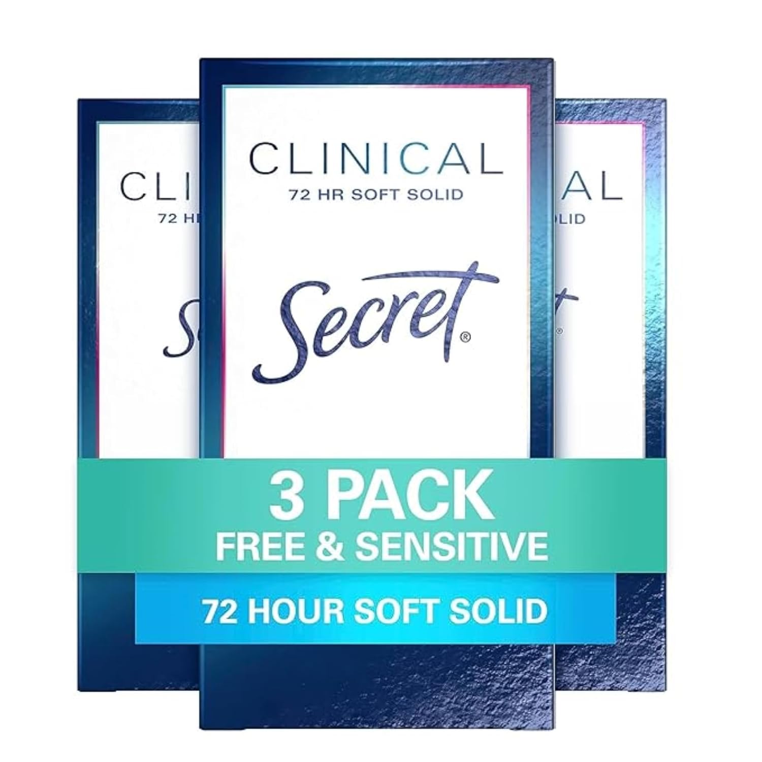 Secret Clinical 72 HR Soft Solid deodorant 3 pack - free & sensitive antiperspirant formula