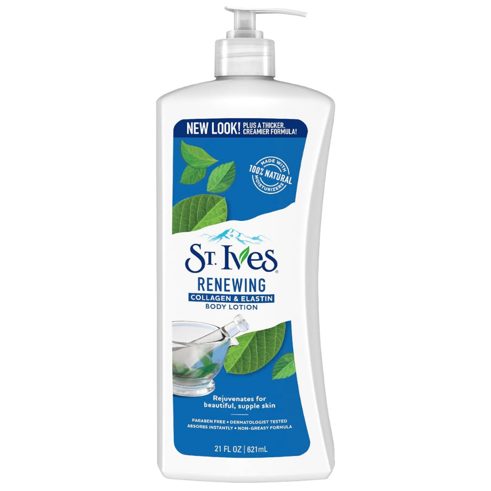 St. Ives renewing collagen & elastin body lotion to rejuvenate skin - dermatologist tested body cream