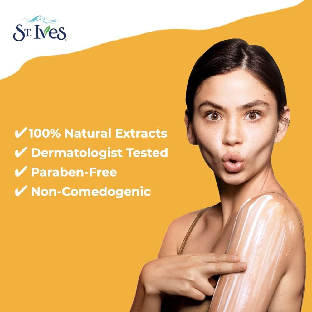 Dermatologist tested St. Ives skincare is made with 100% natural extracts, Paragon free and non-comedogenic