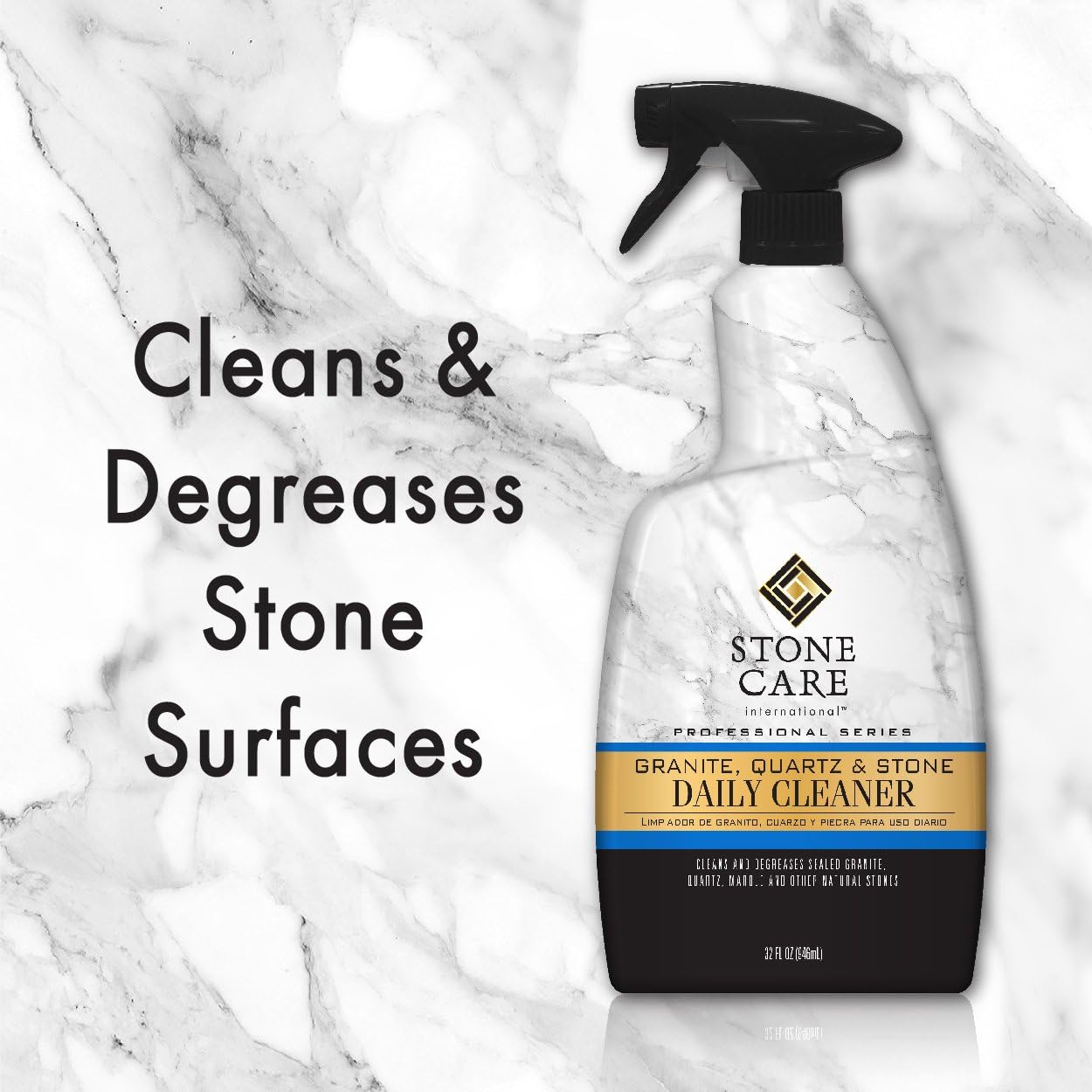 Stone Care international granite, quartz & stone daily cleaner cleans & degreases stone surfaces