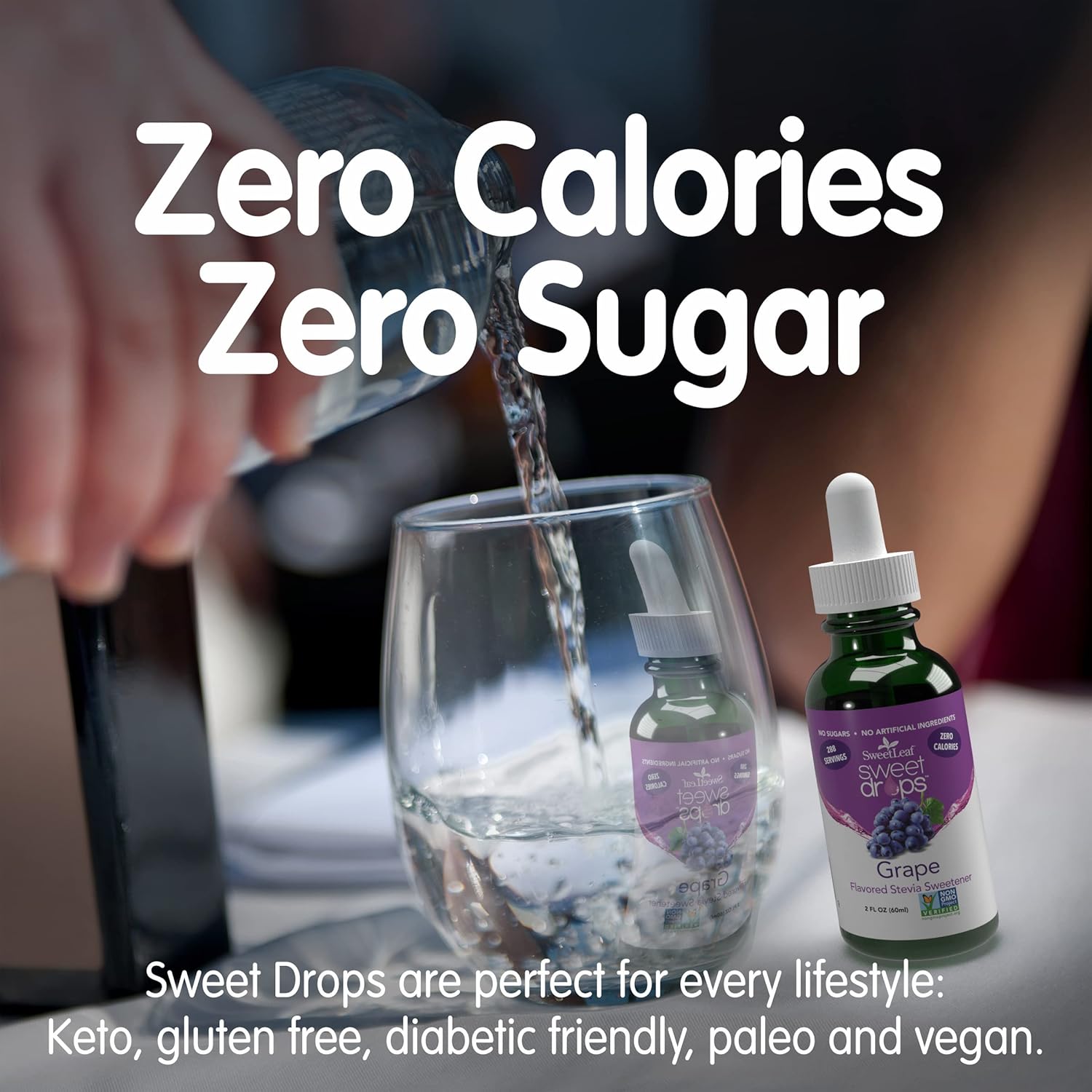 SweetLeaf sweet drops are perfect for keto diets, gluten-free diets, diabetic friendly, paleo and vegan friendly.