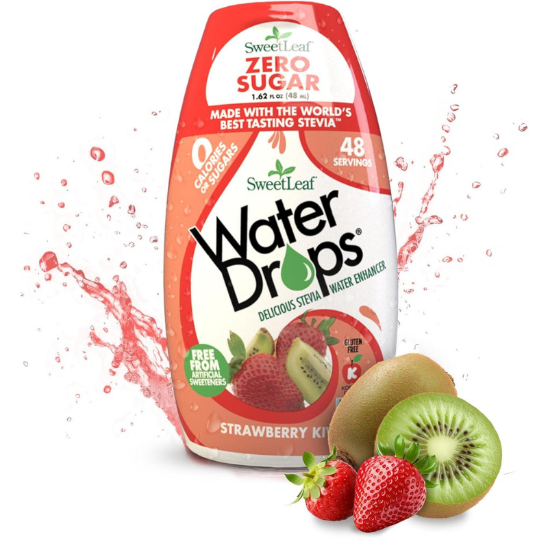 SweetLeed zero sugar water drops made with the world's best tasting stevia - strawberry & kiwi flavours - 0 calories, 48 servings.
