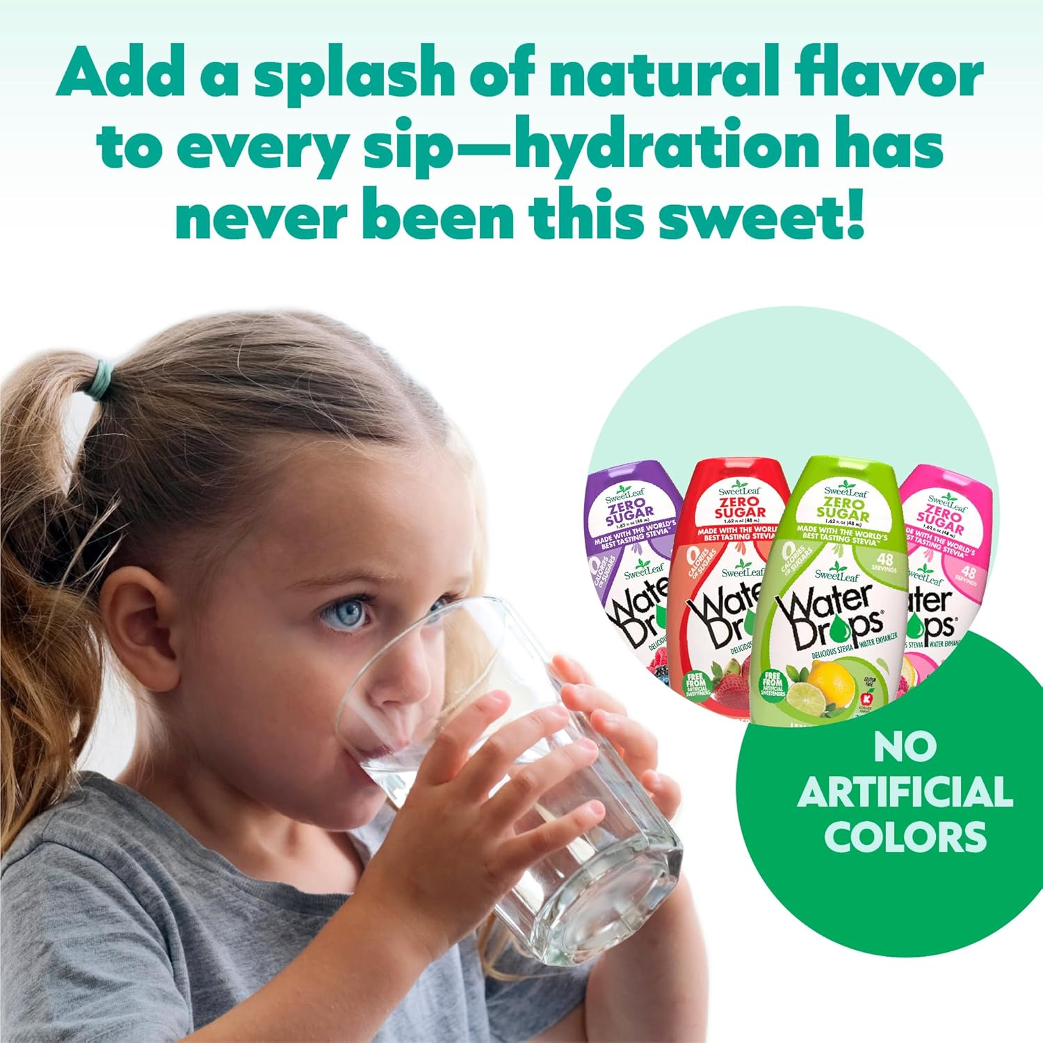 Add a splash of natural flavor to every sup - no artificial colors in SweetLeaf water drops - hydration has never been so sweet.