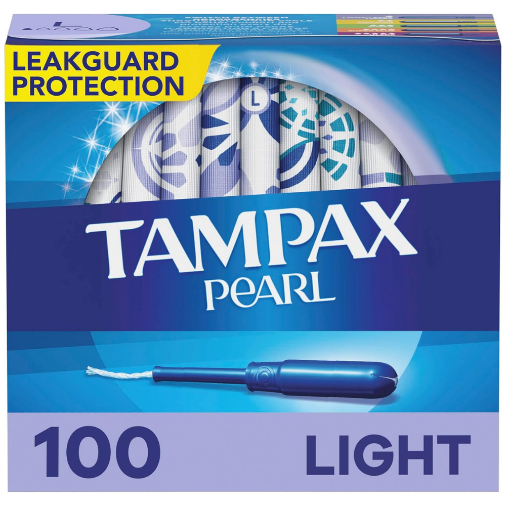 Tampax pearl tampons with light absorbance -size L, period leak guard protection