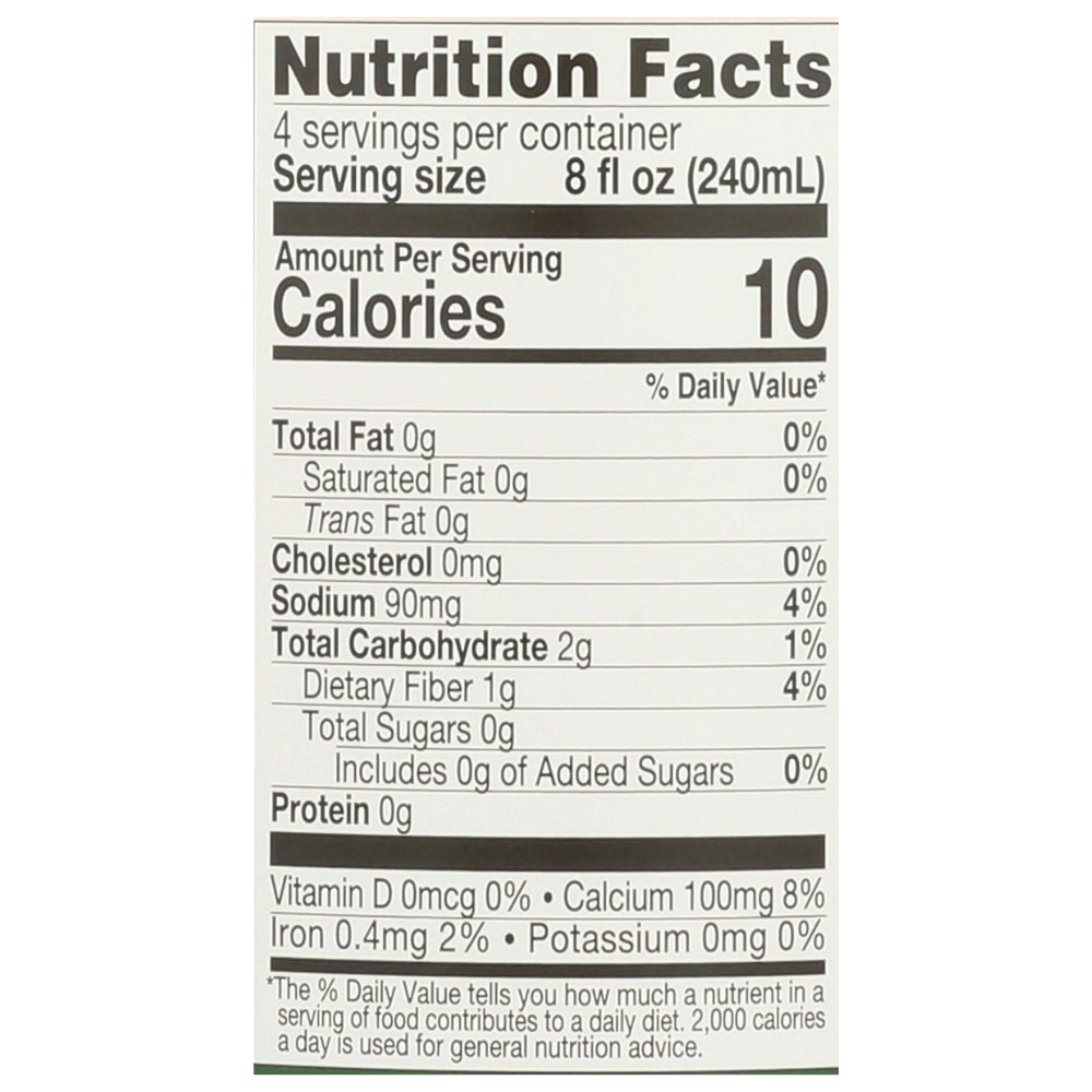Nutrition facts label for a 240mL container of Tate's bake shop chocolate chip cookies