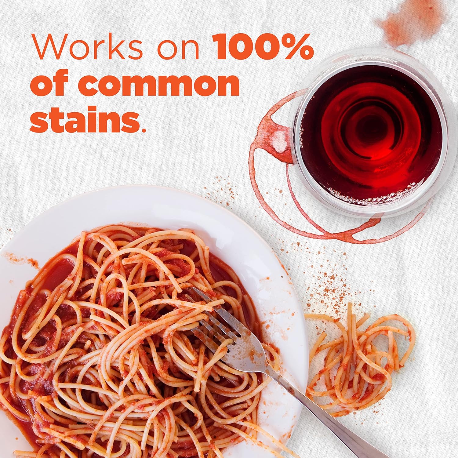 Tide 3 in 1 laundry detergent pods works on 100% of common stains.