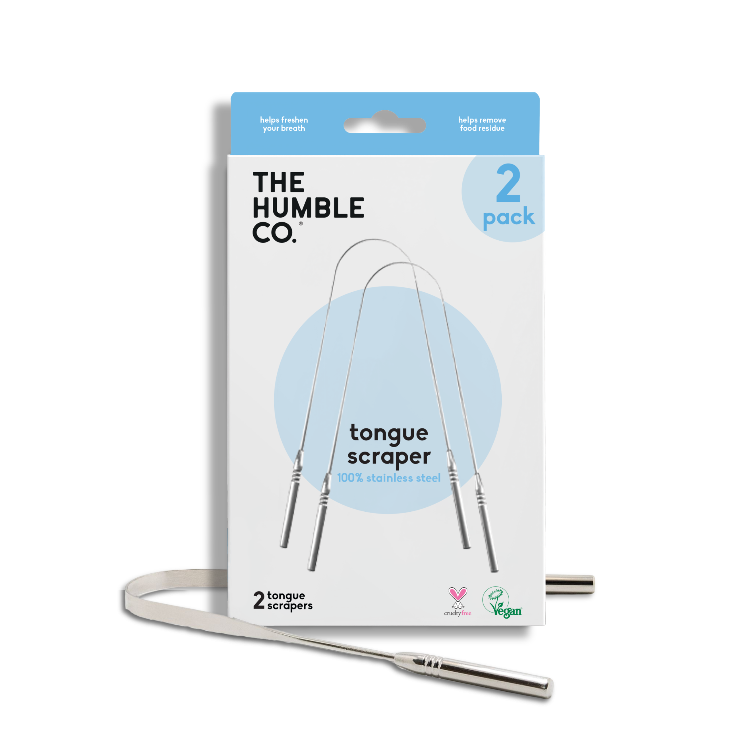 The Humble Co 2 Tongue Scrapers | 100% Stainless