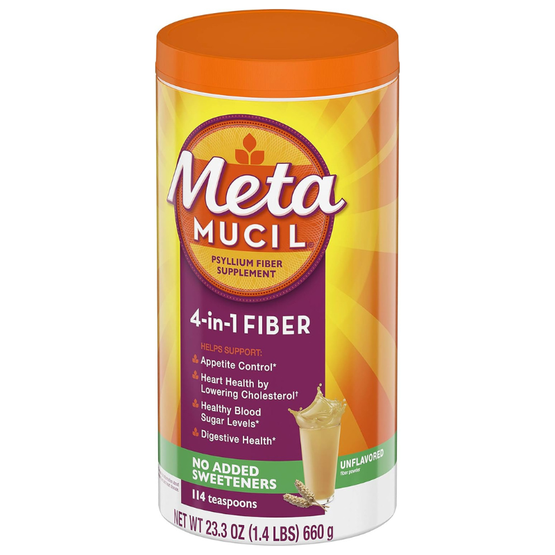 Metamucil 4-in-1 Fiber | Sugar Free | Unflavored | 114 Servings