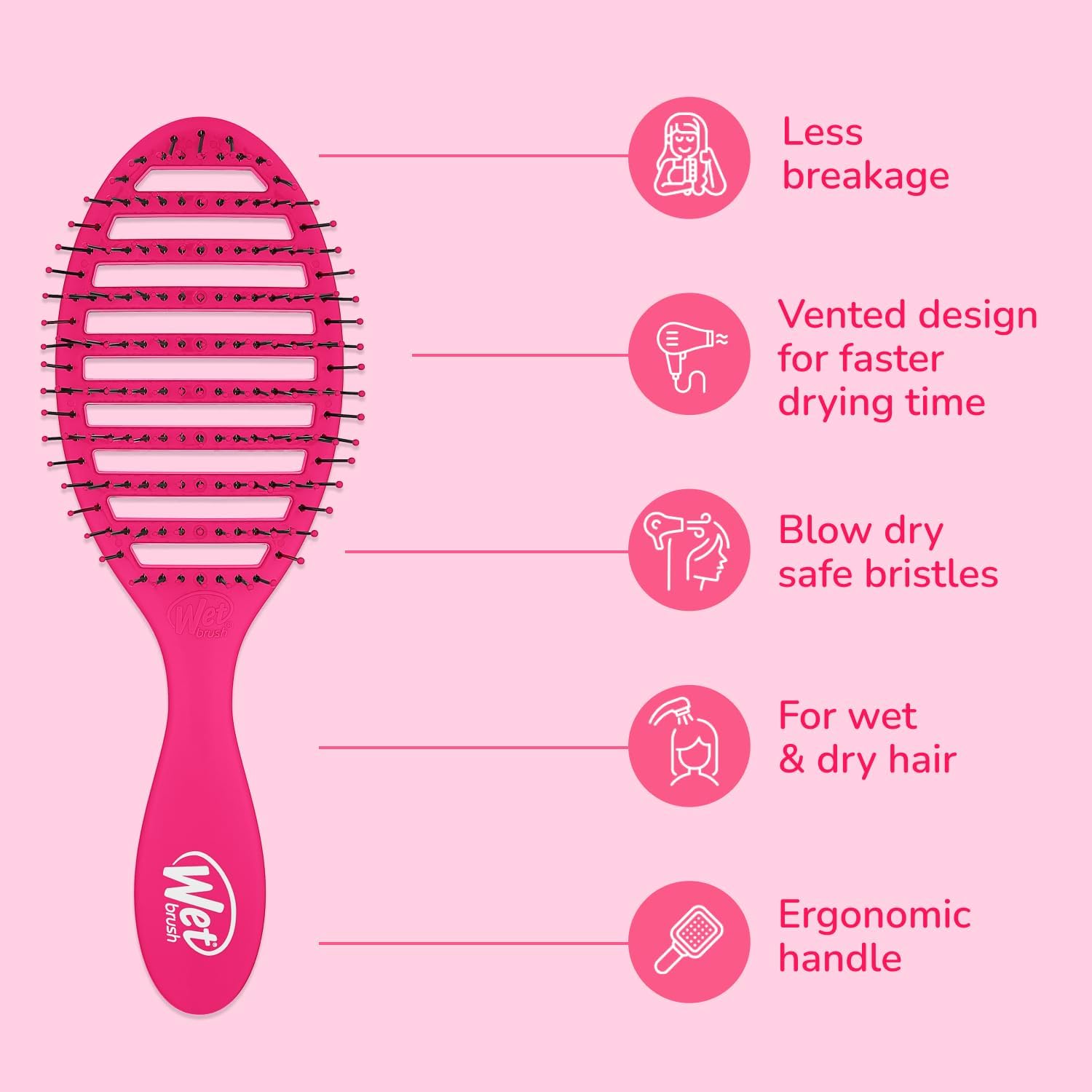 Wet Brush Speed Dry Detangler | Pink