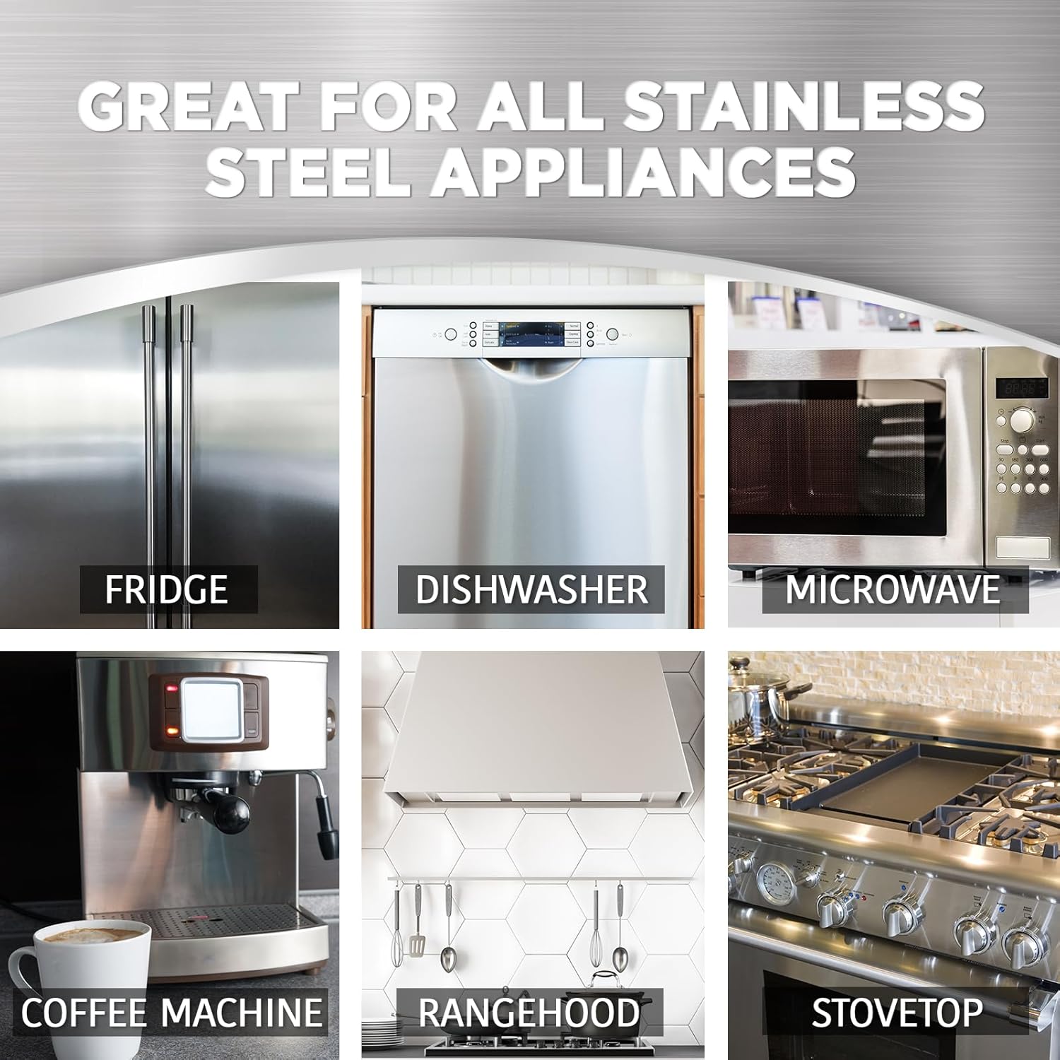 Weiman stainless steel wipes are great for all stainless steel appliances including fridges, dishwashers, stovetops , coffee machines and more.