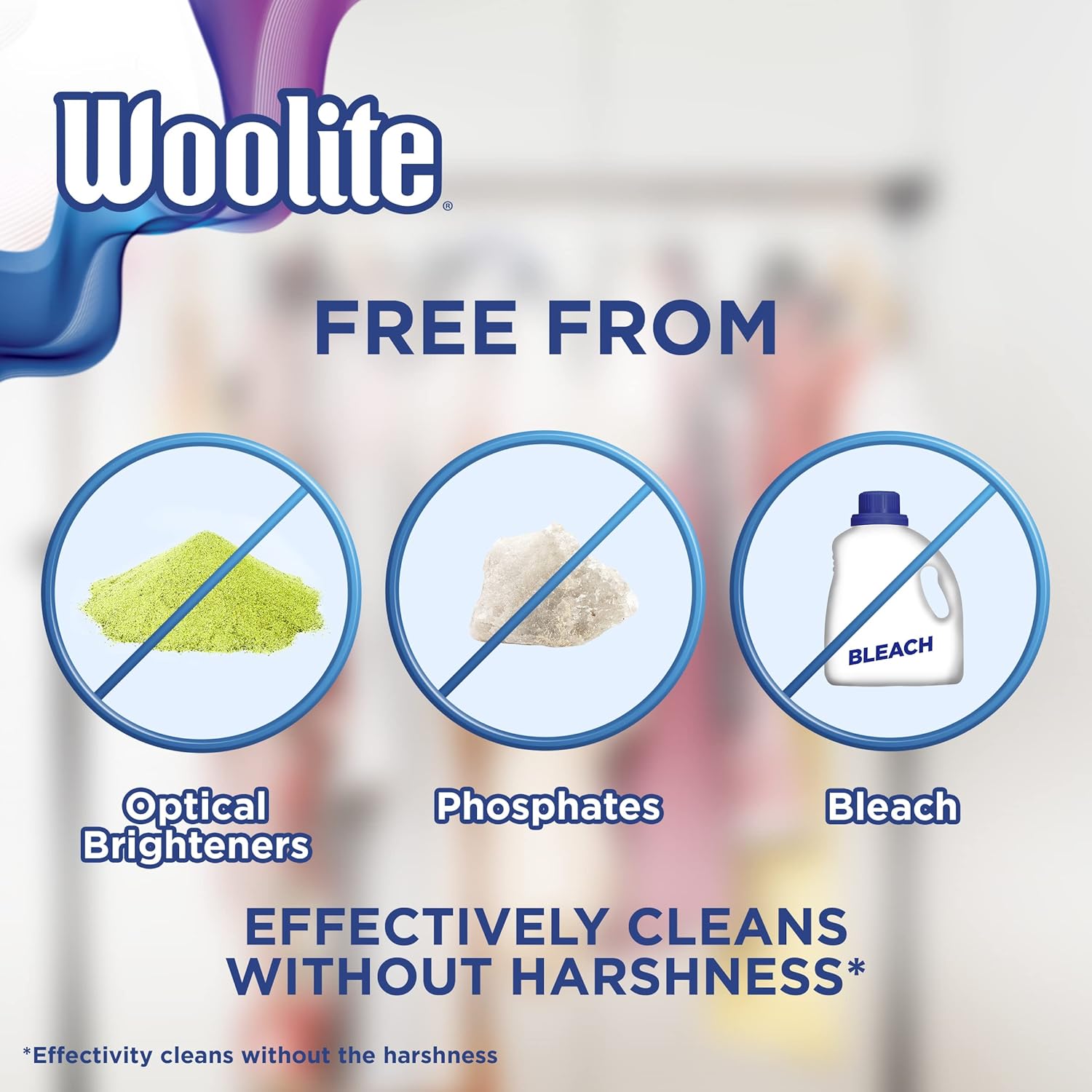 Woolite darks defense liquid laundry detergent is free from optical brighteners, phosphates and bleach.