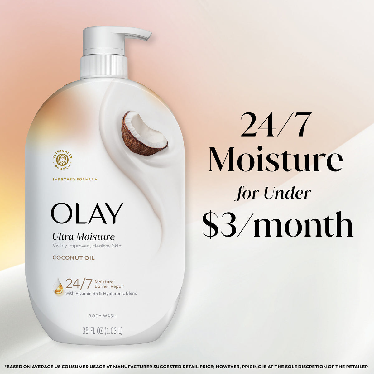 Olay Body Wash | Coconut Oil Scent | 35 Oz (1.03 L)