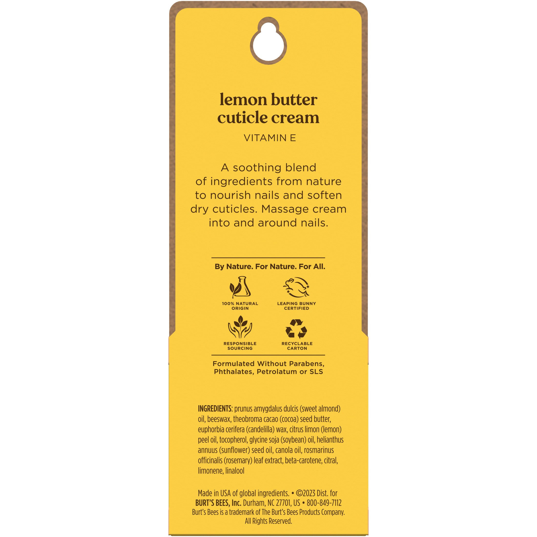 Burt's Bees Lemon Butter Cuticle Cream | 0.6 Oz (17 g)