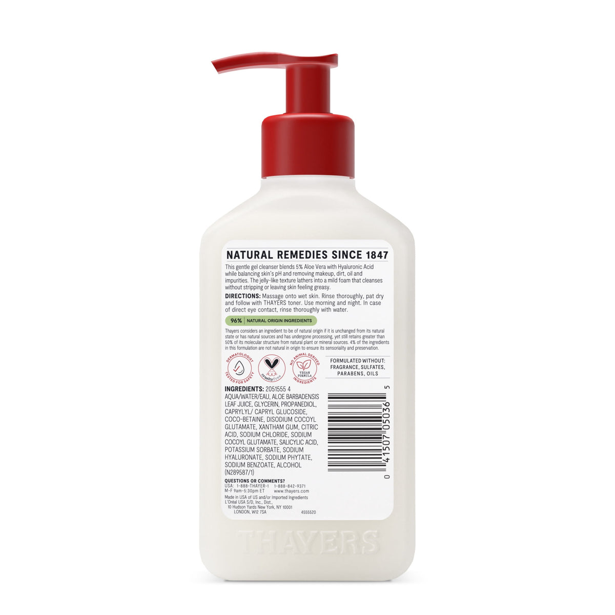 Thayers pH Balancing Daily Cleanser - Face Wash with Aloe Vera | 8 Oz (237 ml)