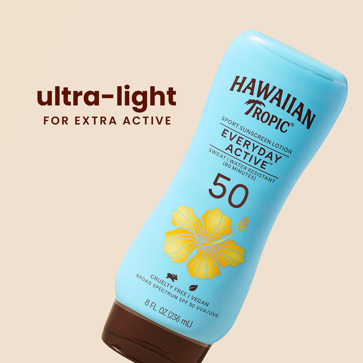 Hawaiian Tropic Sport Sunscreen Lotion Everyday Active SPF 50 | 8 Oz (236 ml)