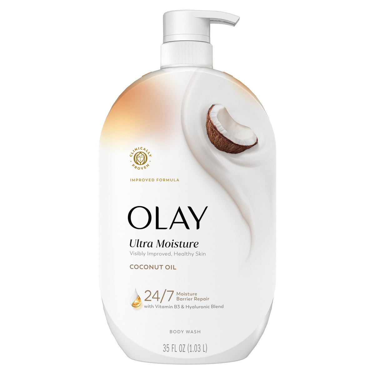 Olay Body Wash | Coconut Oil Scent | 35 Oz (1.03 L)
