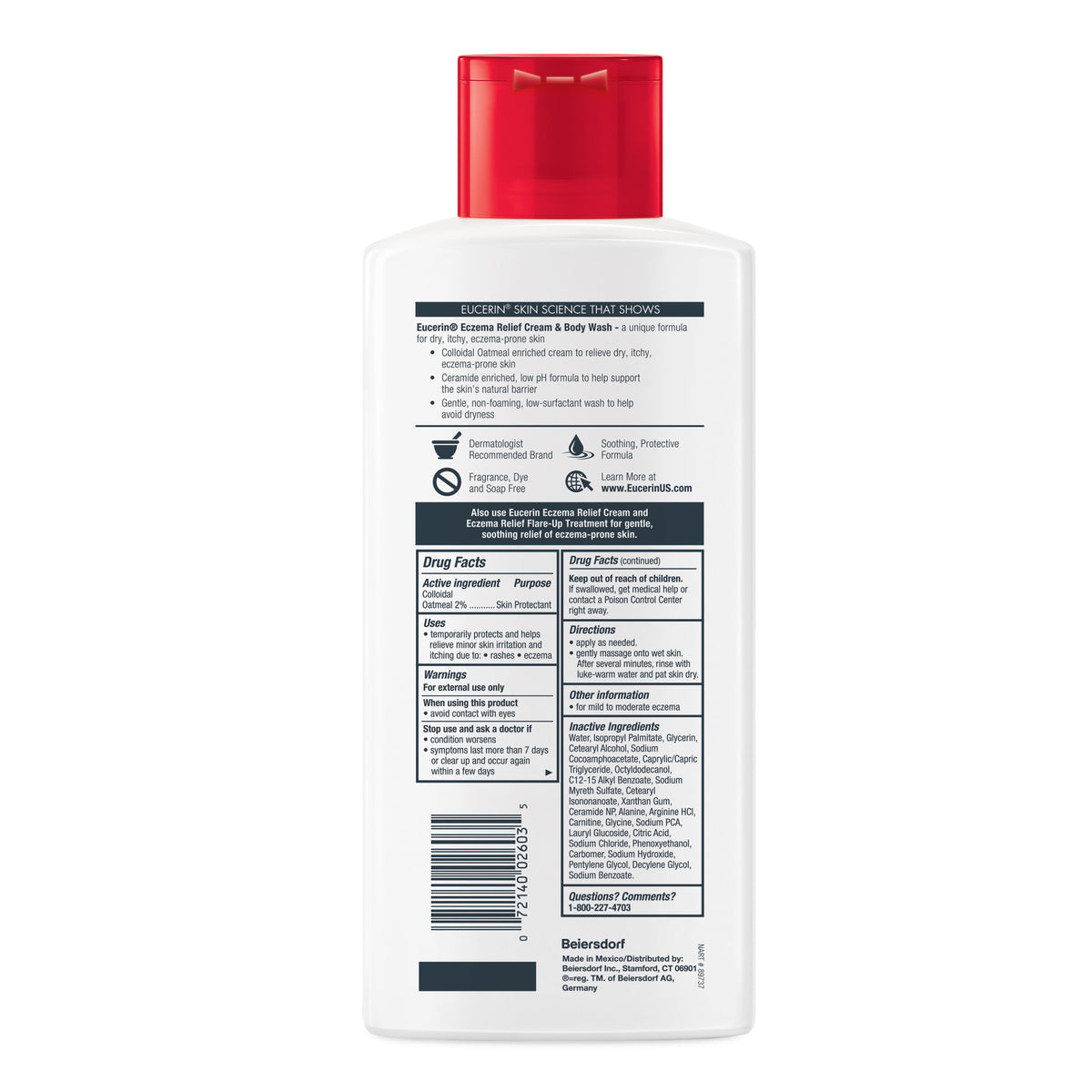 Eucerin Eczema Relief Cream & Body Wash, 13.5 Oz (400 ml)