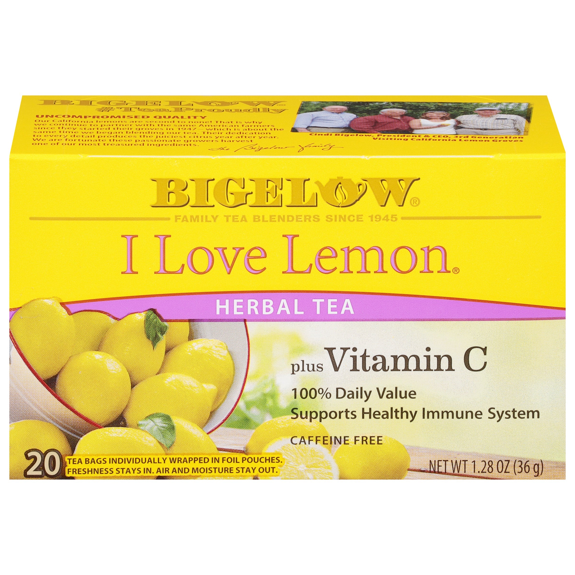 Bigelow I Love Lemon Herbal Tea | 20 Tea Bags