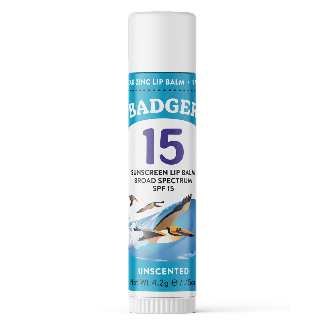 Badger Mineral Sunscreen Lip Balm SPF 15, 0.15 Oz (4.2 g)