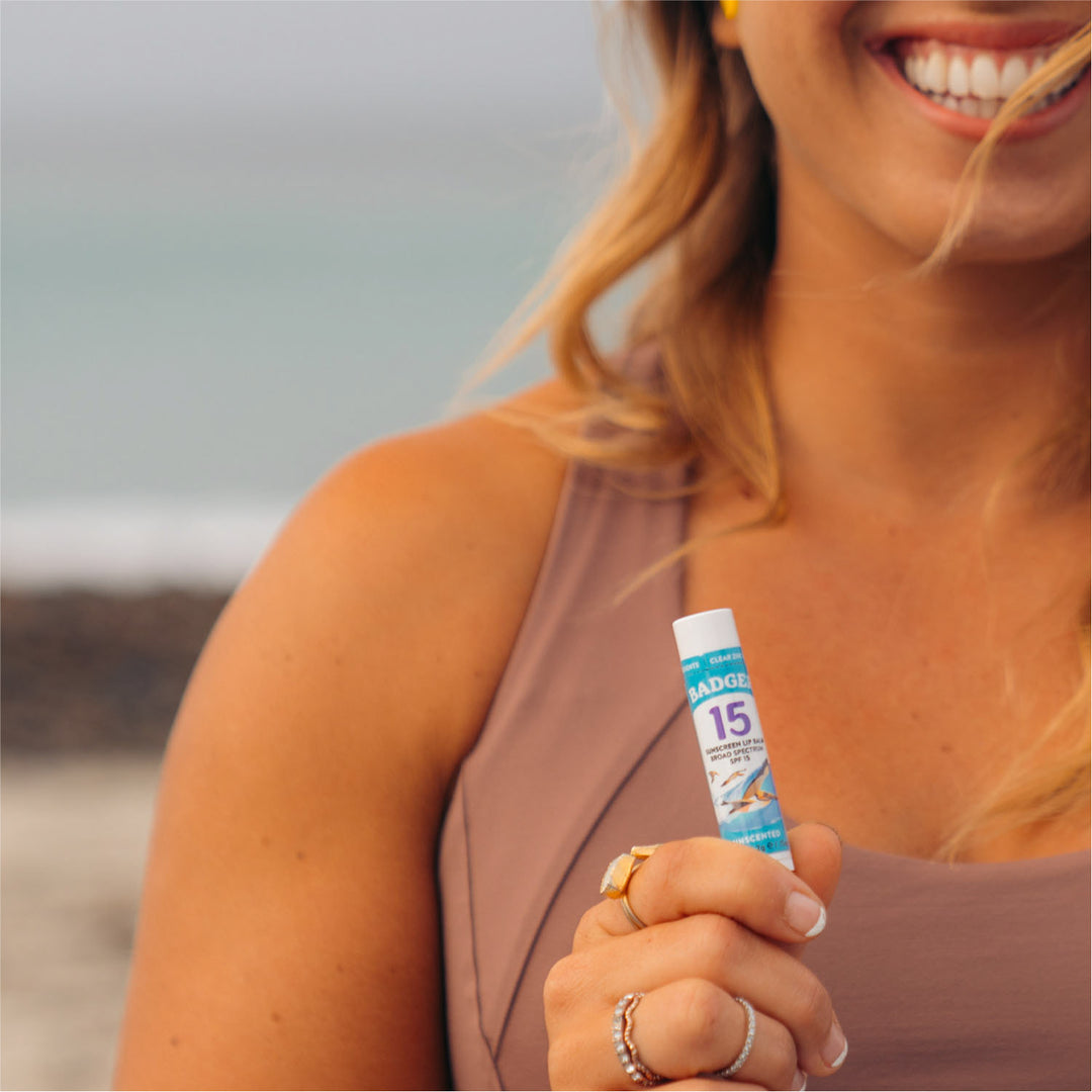 Badger Mineral Sunscreen Lip Balm SPF 15, 0.15 Oz (4.2 g)