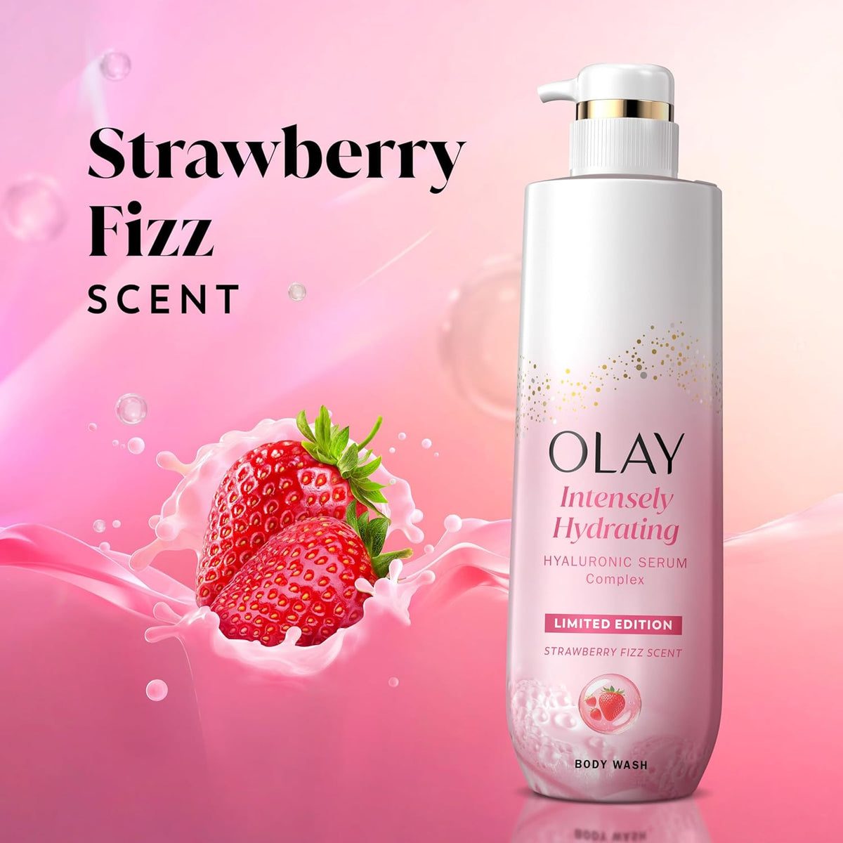 Olay Body Wash - Strawberry Summer Fizz Scent, 20 Oz (591 ml)