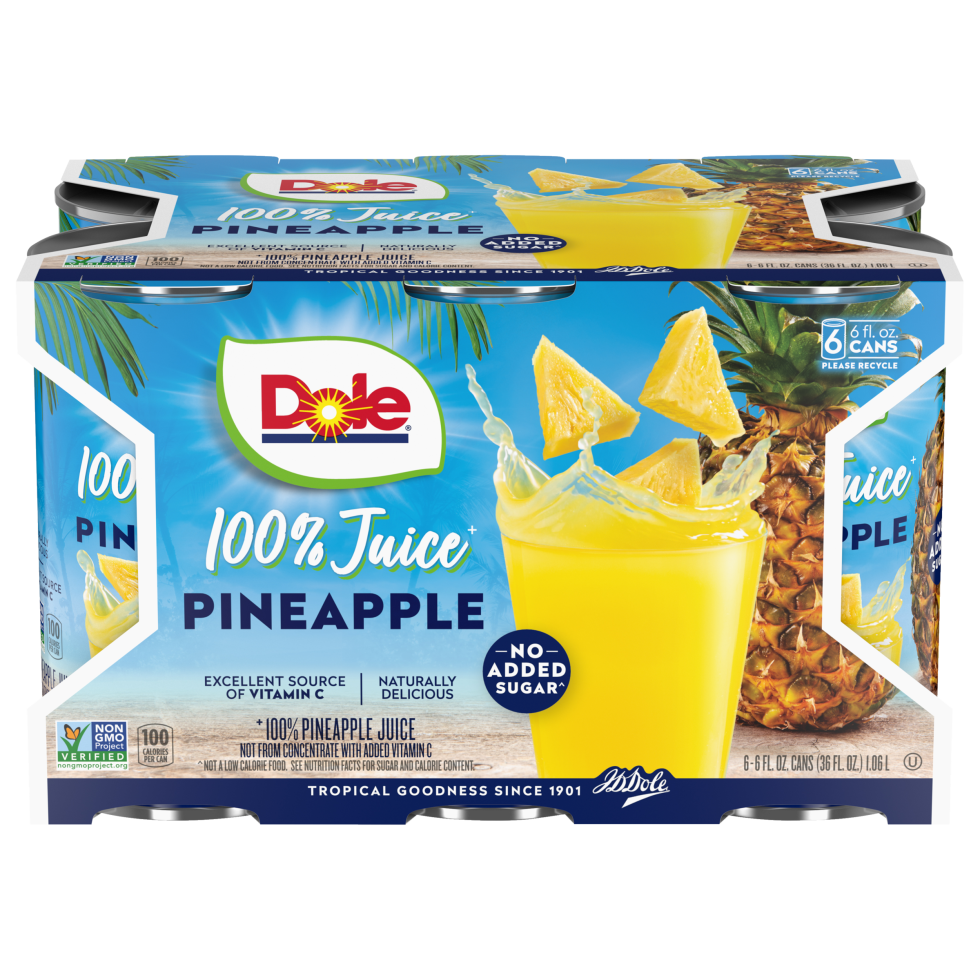 Dole 100% Pineapple Juice | 6 Oz | Pack of 6