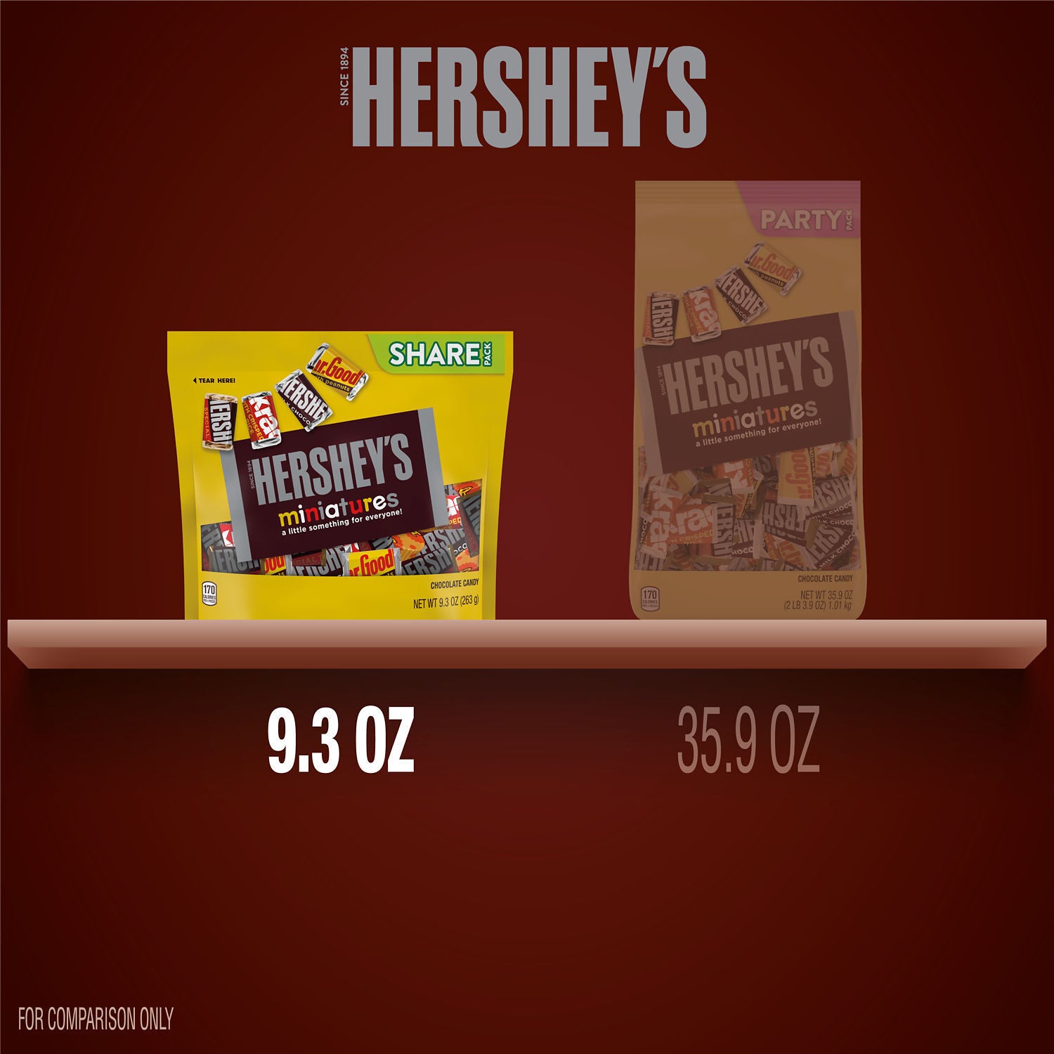 HERSHEY'S Miniatures Assorted Chocolate Candy Share Pack | 9.3 Oz (263 g)