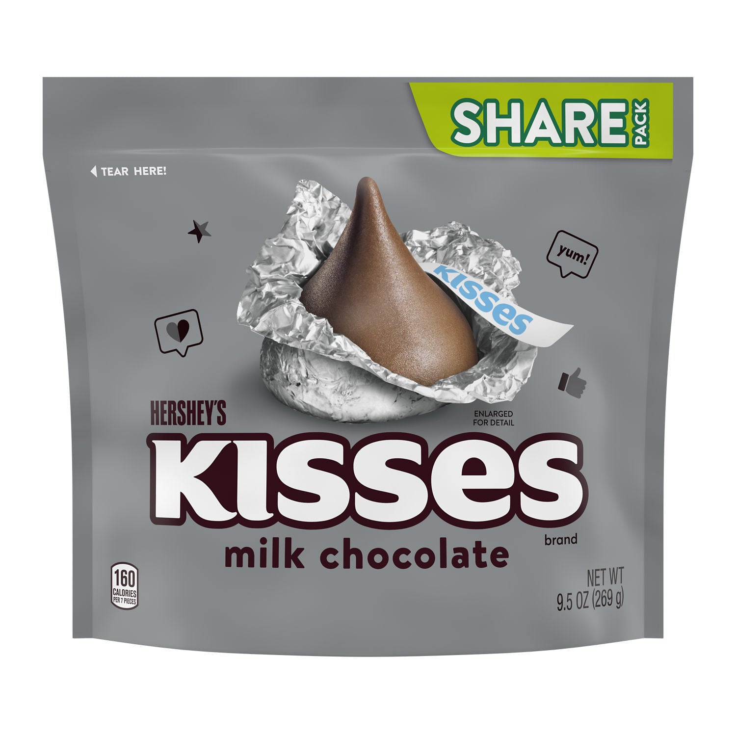Hershey's Kisses Milk Chocolate Share Pack | 9.5 Oz