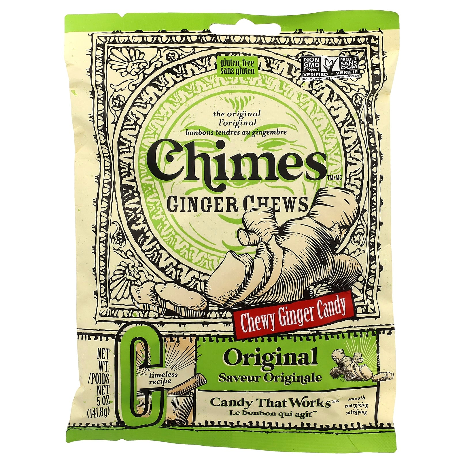 Chimes Original Ginger Chews Chewy Candy | 5 Oz (141.8 g)