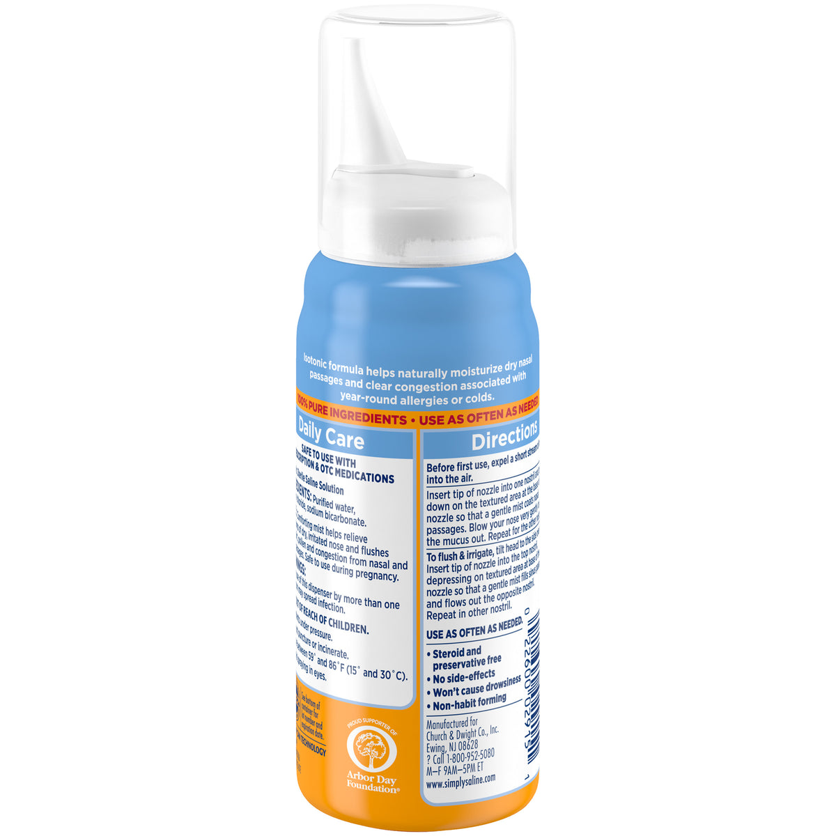 Arm & Hammer Simply Saline Adult Nasal Mist | 1.6 Oz (45 g)
