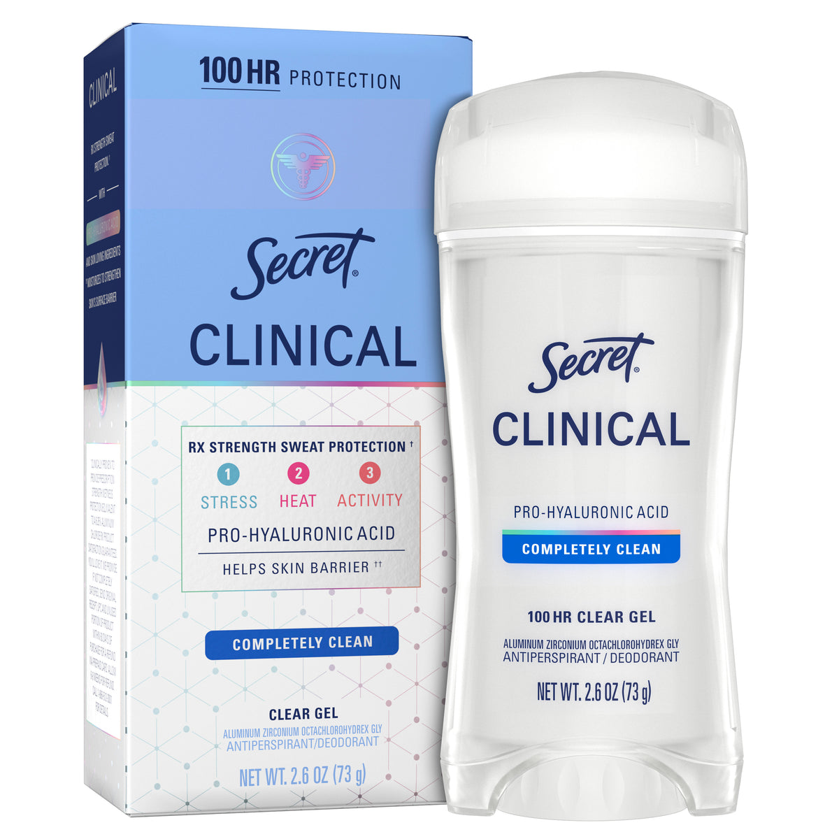 Secret Clinical Clear Gel Women's Antiperspirant & Deodorant | Completely Clean Scent | 1.6 Oz (73 g)