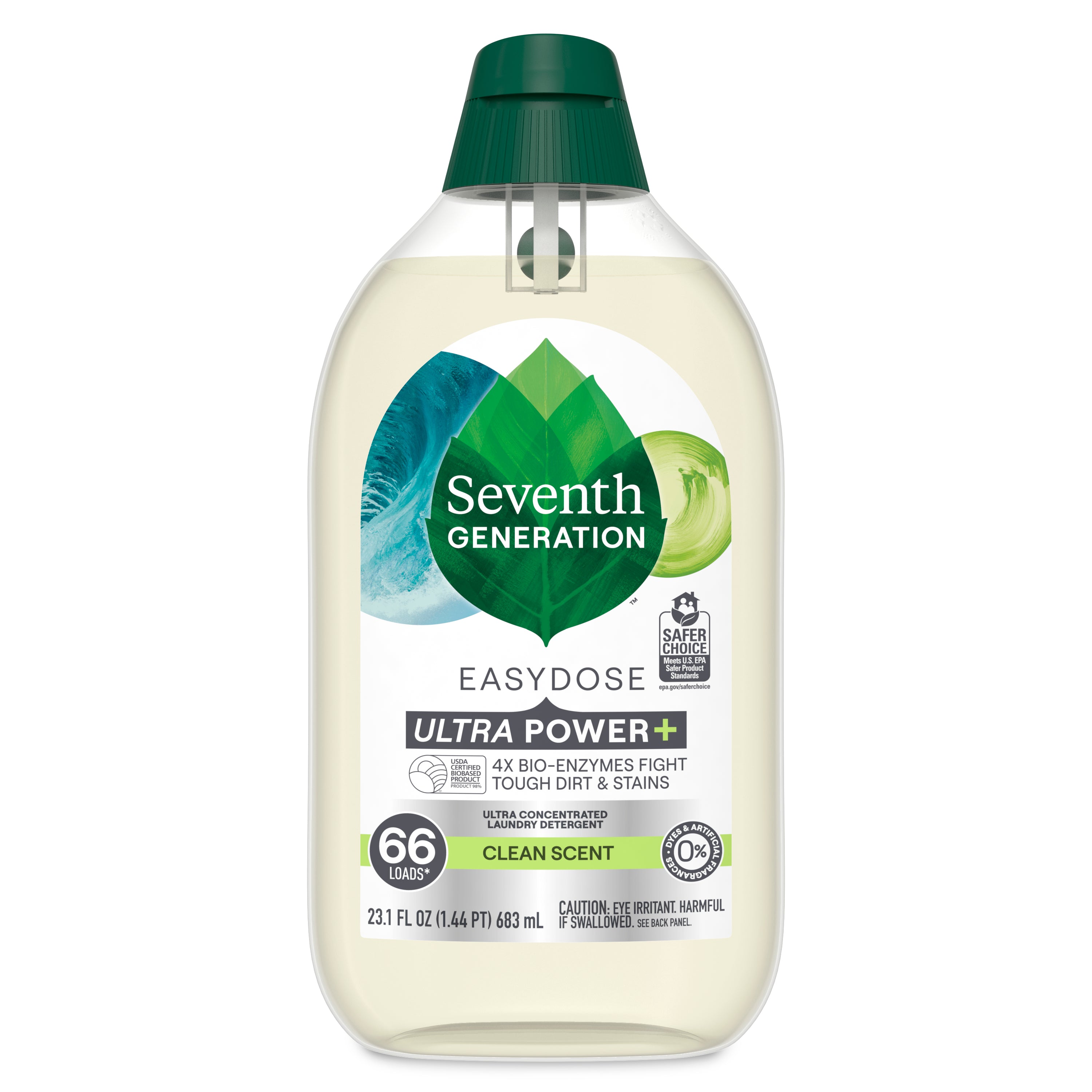 Seventh Generation EasyDose Ultra Power Plus Laundry Detergent | Clean Scent | 23.1 Oz (683 ml)