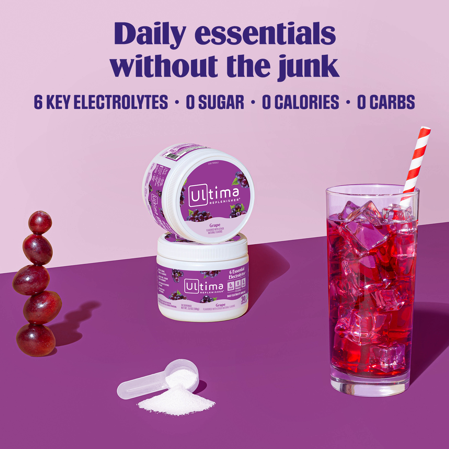 Ultima Replenisher Electrolyte Powder | Grape | 30 Servings