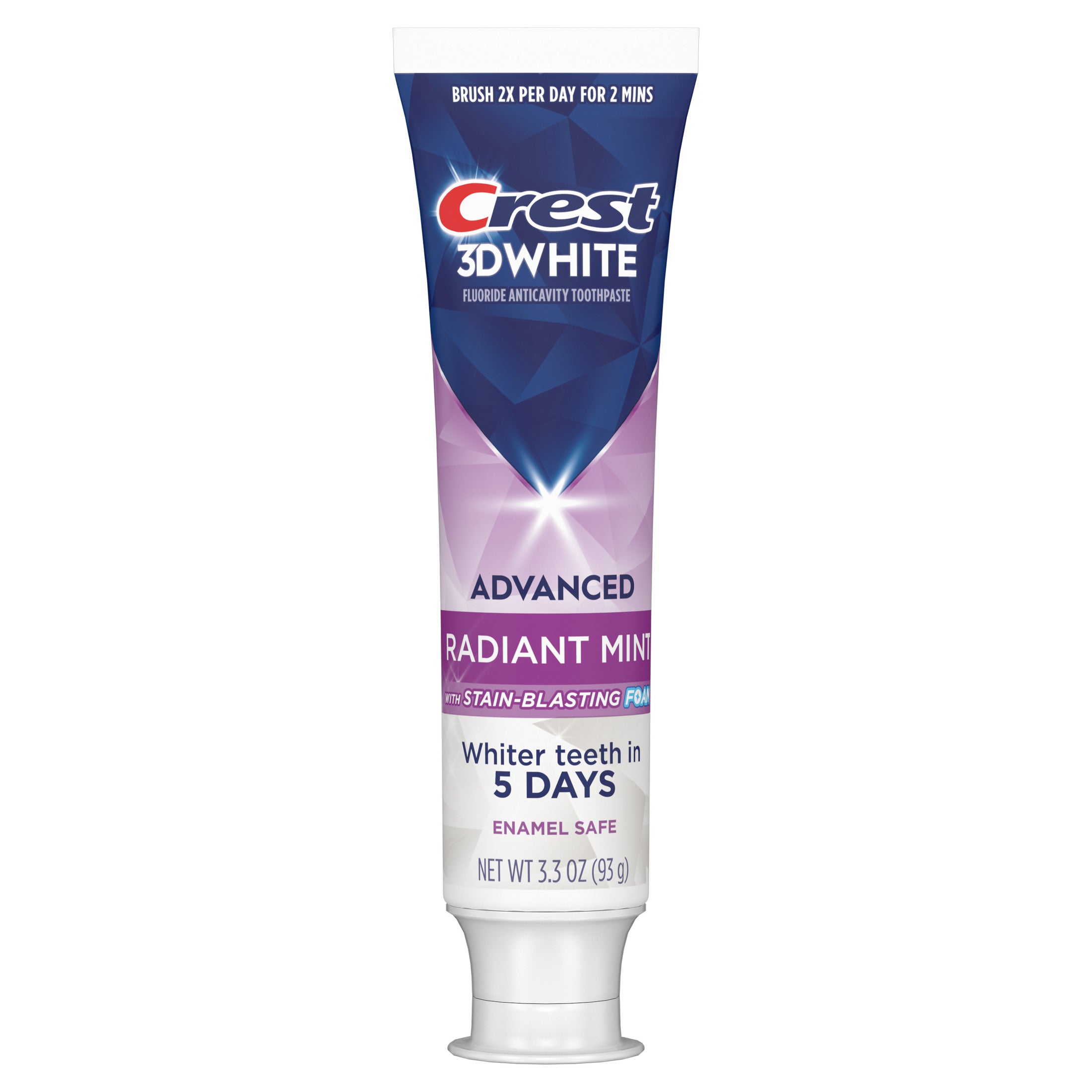 Crest 3D White Advanced Radiant Mint Whitening Toothpaste | 3.3 Oz (93 g)