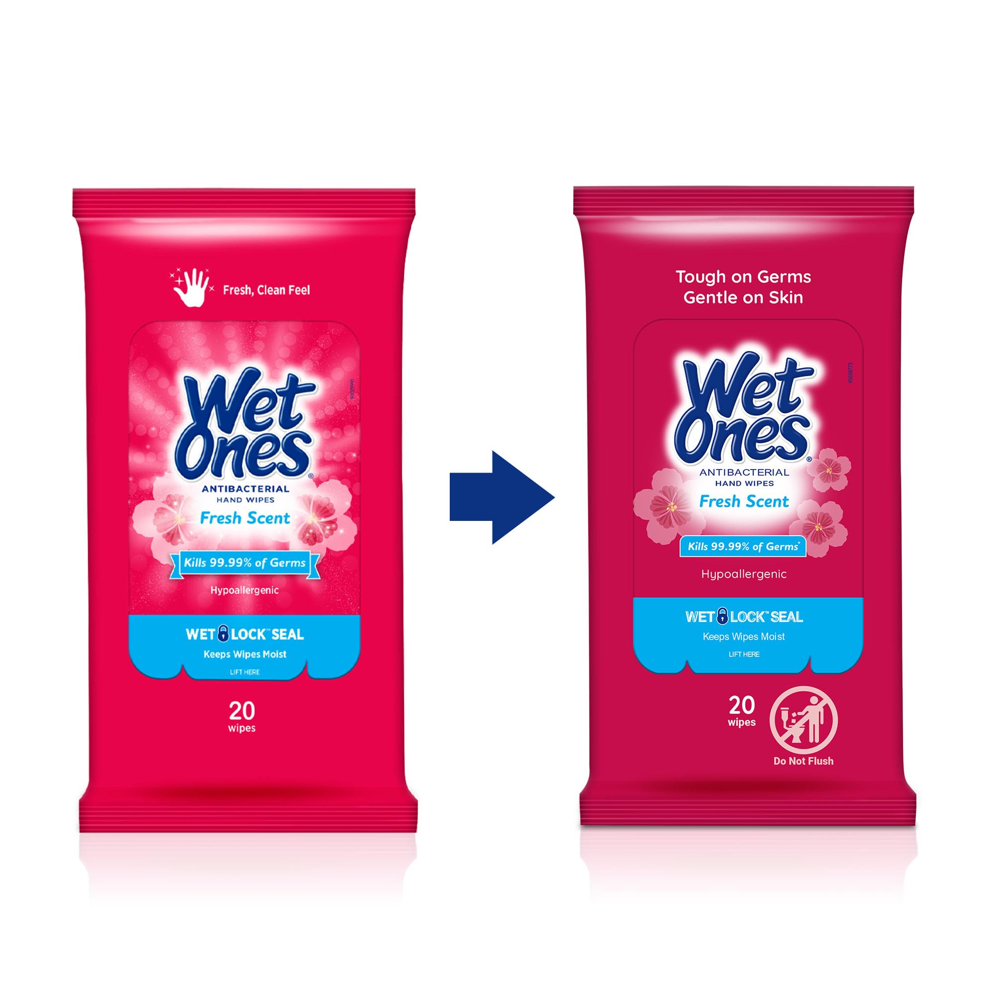 Wet Ones Antibacterial Hand Wipes - Fresh Scent, 20 Wipes