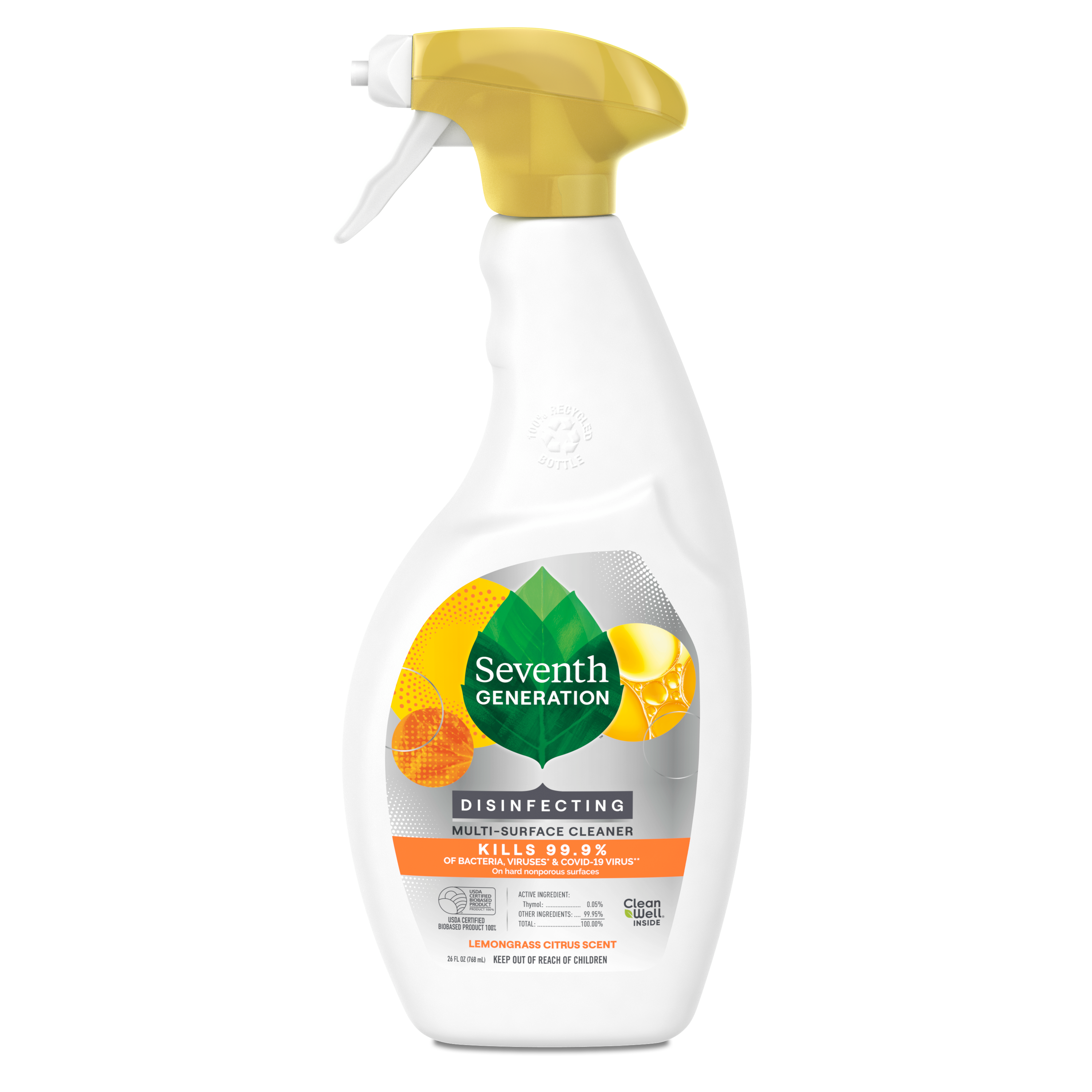 Seventh Generation Disinfecting Multi-Surface | Lemongrass Citrus Scent | 26 Oz (768 ml)