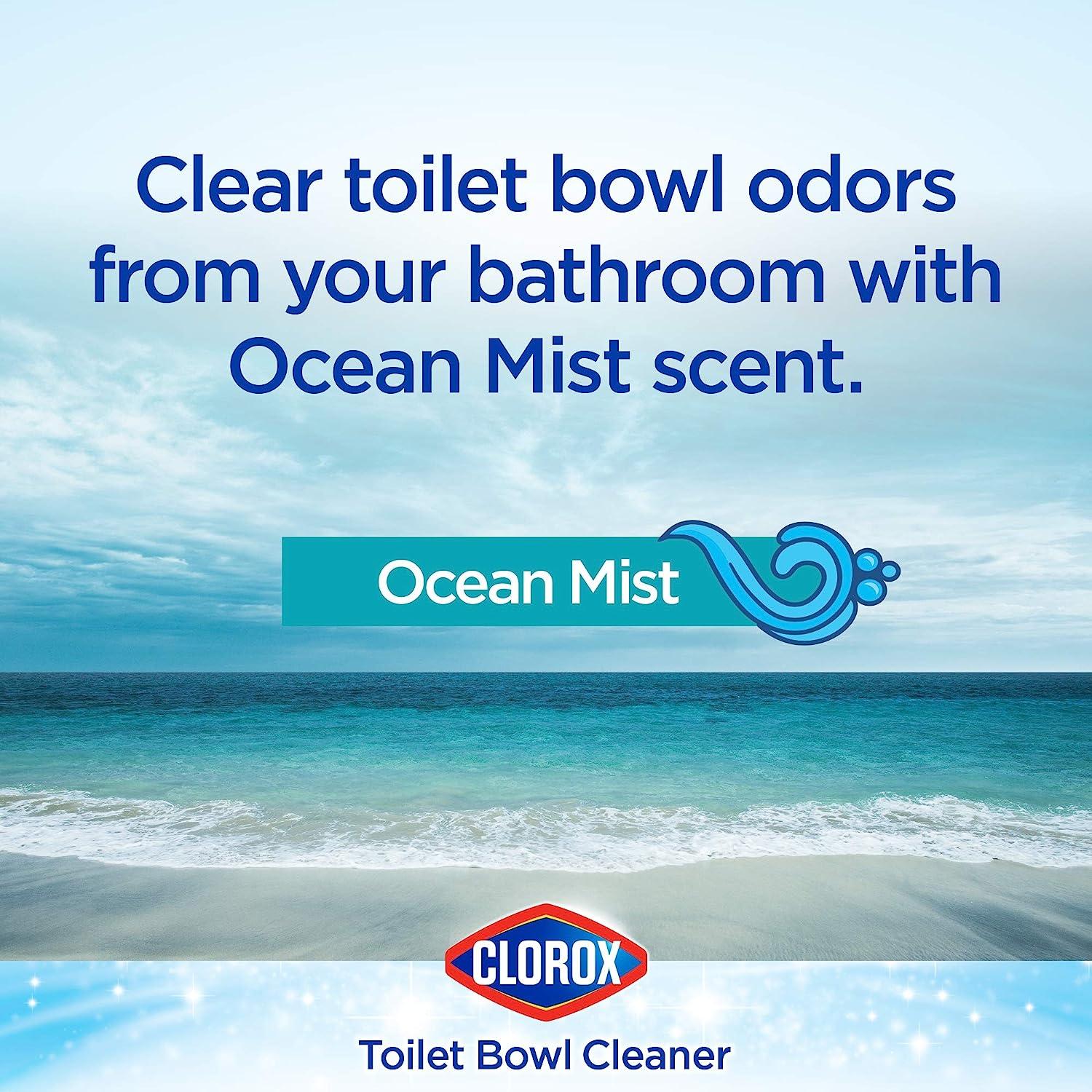 Clorox Toilet Bowl Liquid Disinfecting Cleaner | Ocean Mist Scent | 24 Oz (Pack of 2)