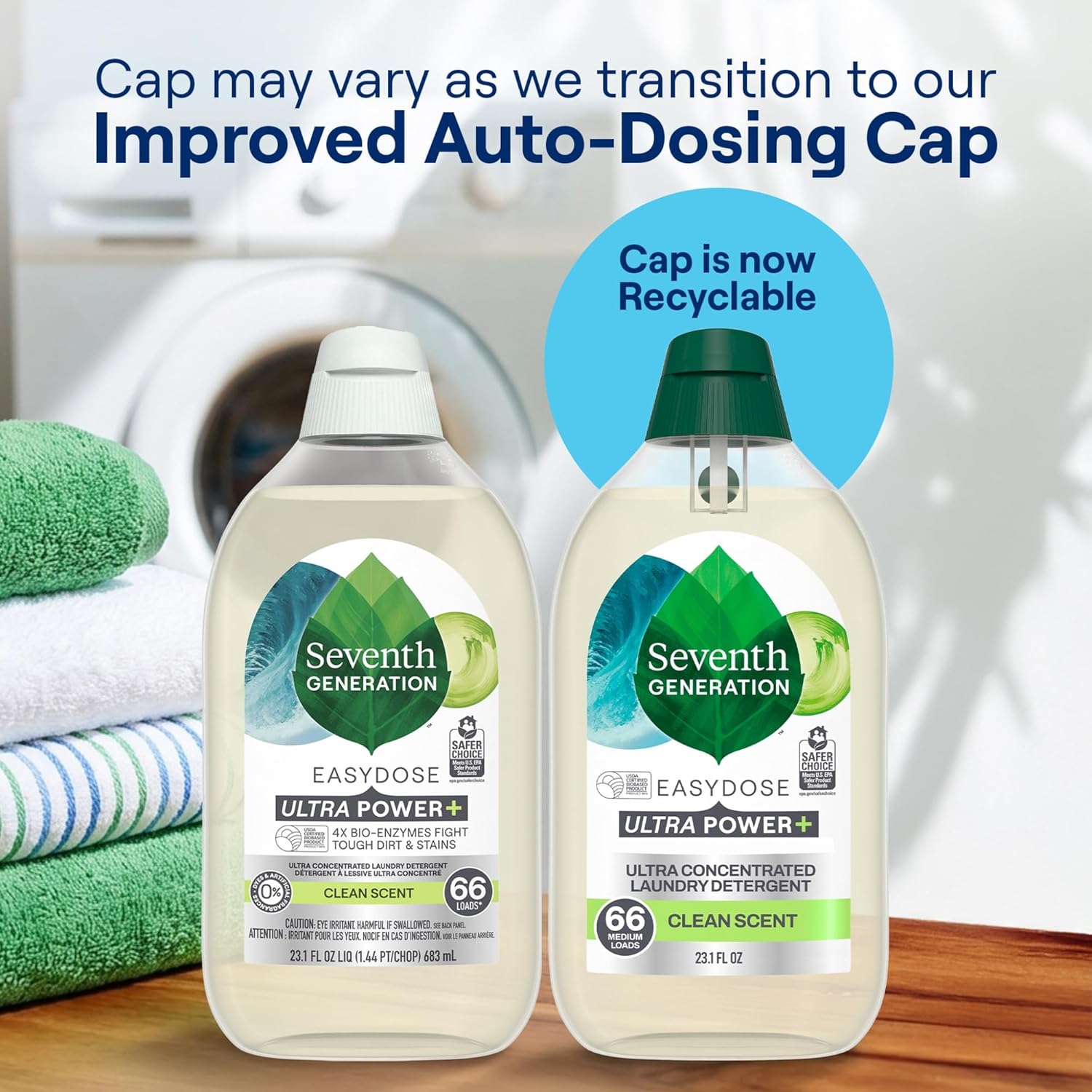 Seventh Generation EasyDose Ultra Power Plus Laundry Detergent | Clean Scent | 23.1 Oz (683 ml)